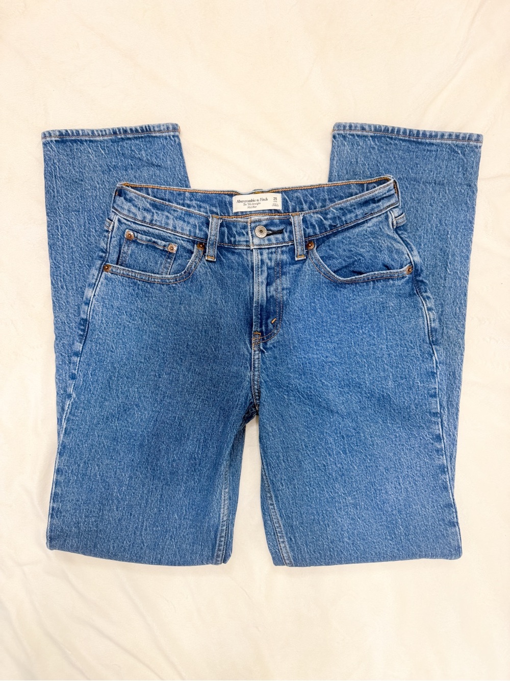Abercrombie & Fitch Women's Classic Blue Straight-Leg Jeans